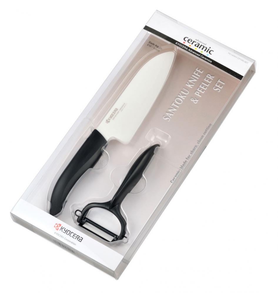 Set Keramikmesser + Keramikschäler Fb. schwarz in Blisterverpackung (k1650S)