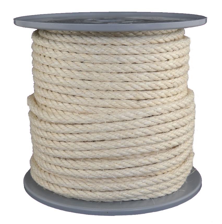Sisal Tauwerk - Sisalseil Durchmesser 8mm - 50 Meter Spule (s008-50)