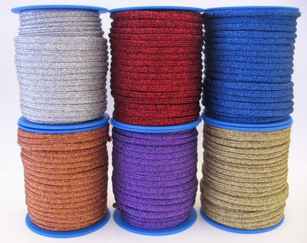 Dekoschnur gestrickt  in Glitzeroptik