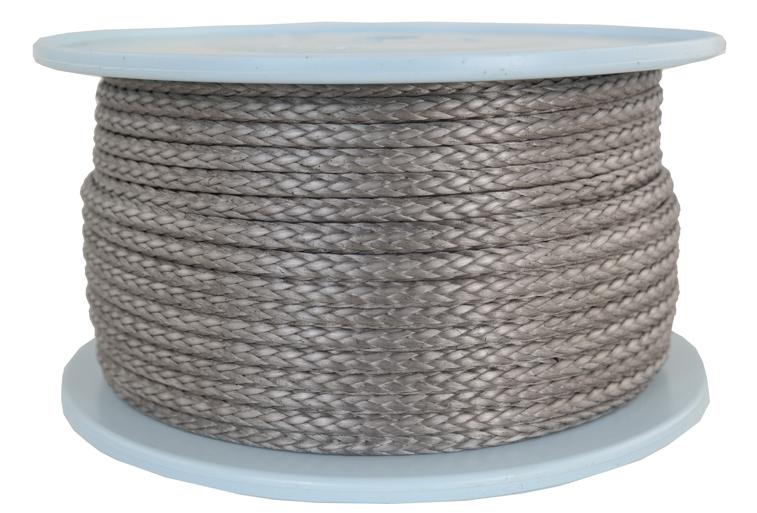 Dyneema Flechtschnur carbongrau Durchmesser 6mm - Länge 100 Meter (dy640-100)