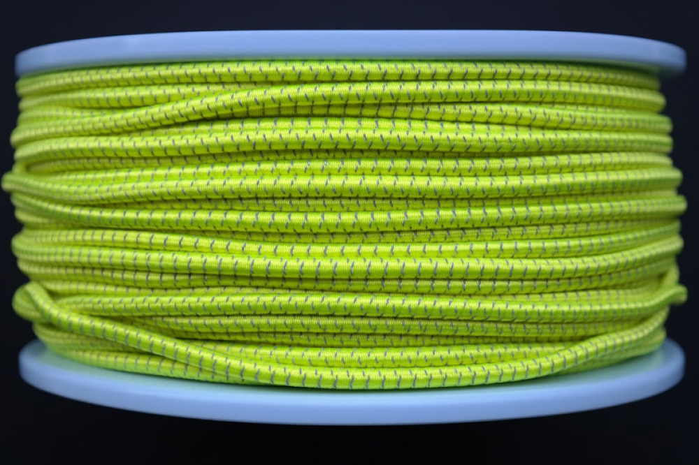 Gepolight ®  Gummiseil / Expanderseil reflektierend - 100 Meter Fb. gelb (re800-100g)