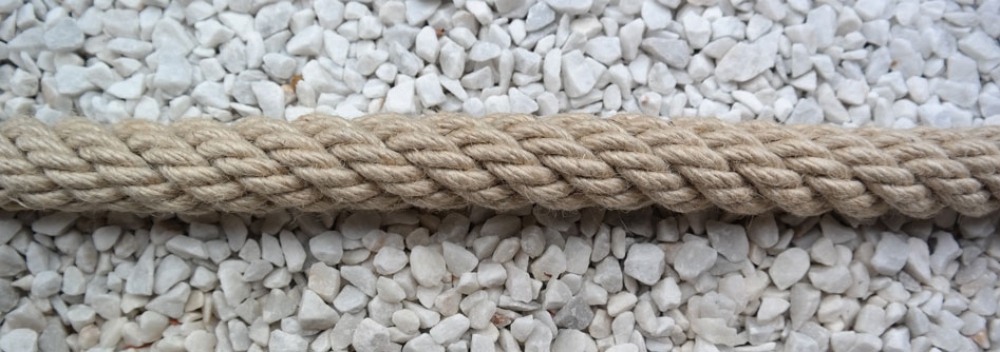 Handlaufseil/Absperrseil aus Jute - Kabelschlagseil (Naturfaser) (a578)