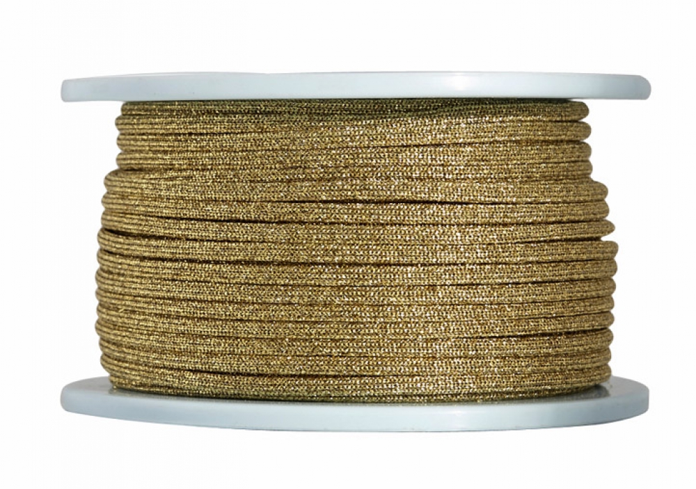 Kordel / Schnur Ø 3,5mm Fb. gold / glitzernd - 40 Meter (GLi-G-40)