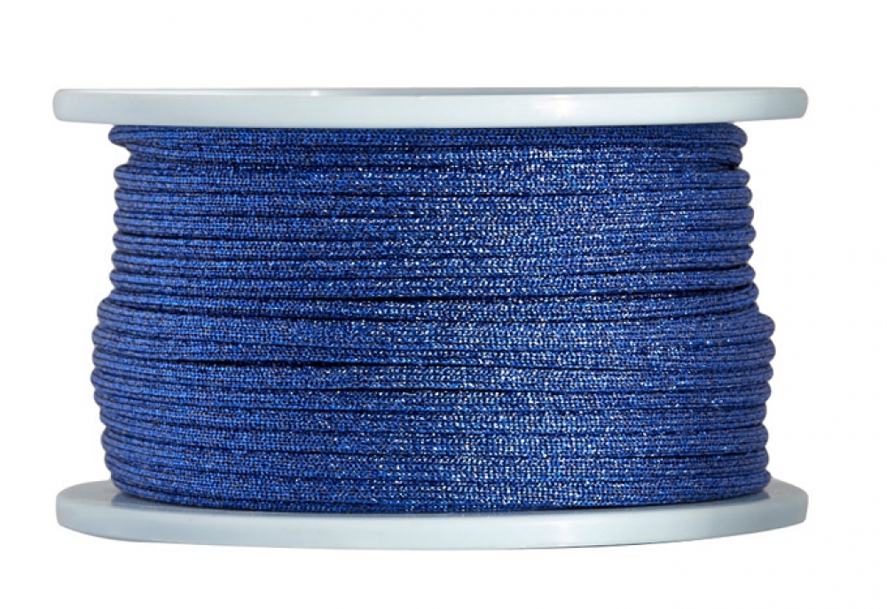 Kordel / Schnur Ø 3,5mm Fb. blau / glitzernd - 37 Meter (GLi-B-37)