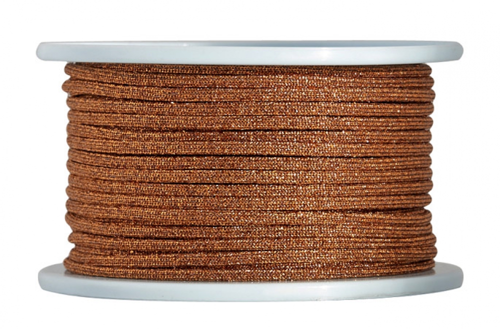 Kordel / Schnur Ø 3,5mm Fb. kupfer / glitzernd - 40 Meter (GLi-K-40)