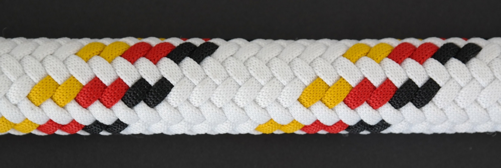 Absperrseil / Barrier Rope / Seil / Kordel Ø 25mm Fb.schwarz-rot-gold-weiß (a2000srg)