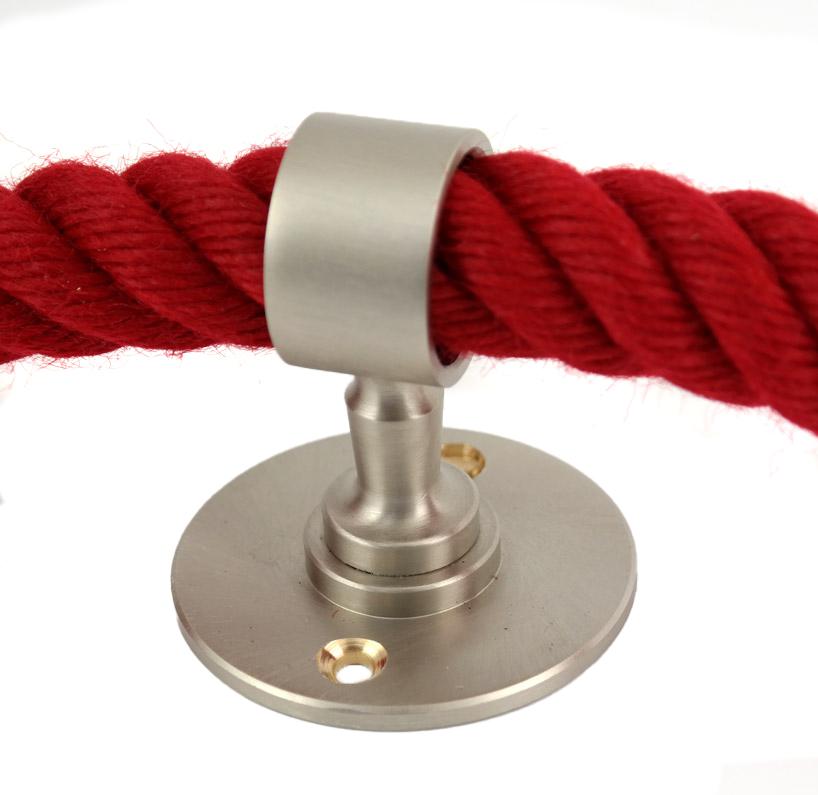 Seilträger/Wandhalter für 25mm Handlaufseil/Absperrseil Nickel matt (a220-25)
