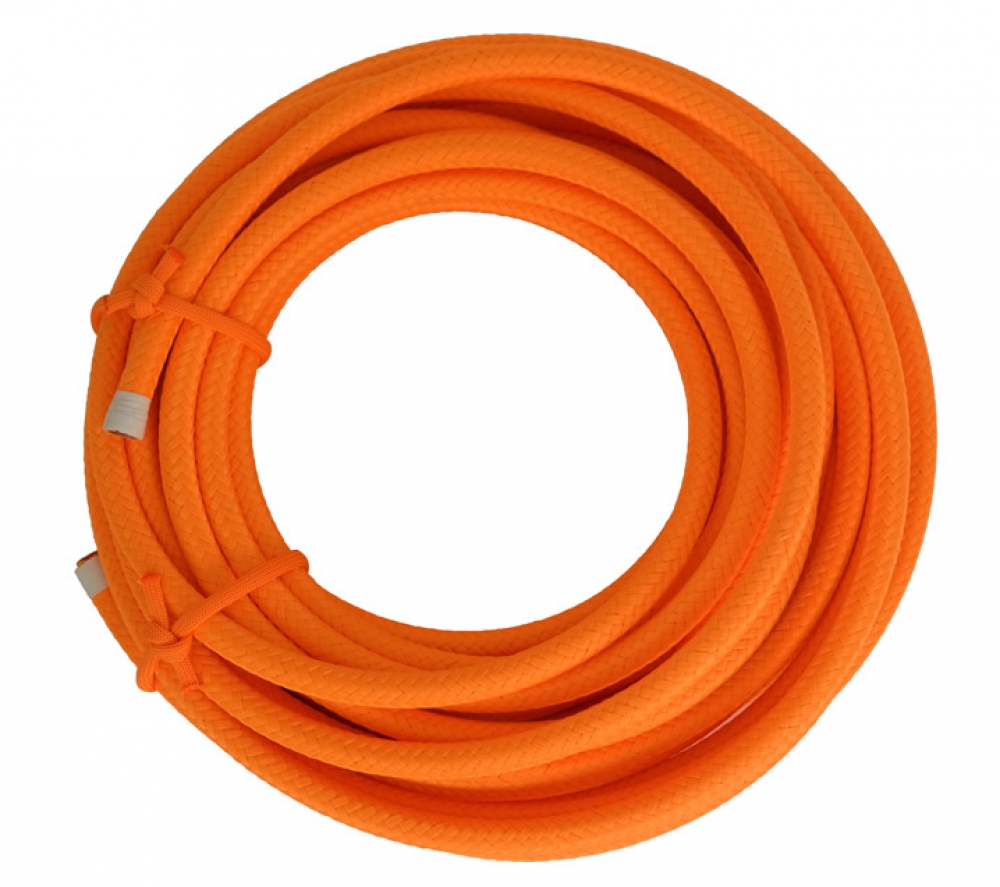 Stromkabel 3x1,5 mm² - Silikonkabel umflochten Fb. neon-hellorange - Länge 5 Meter (G16-160k5)