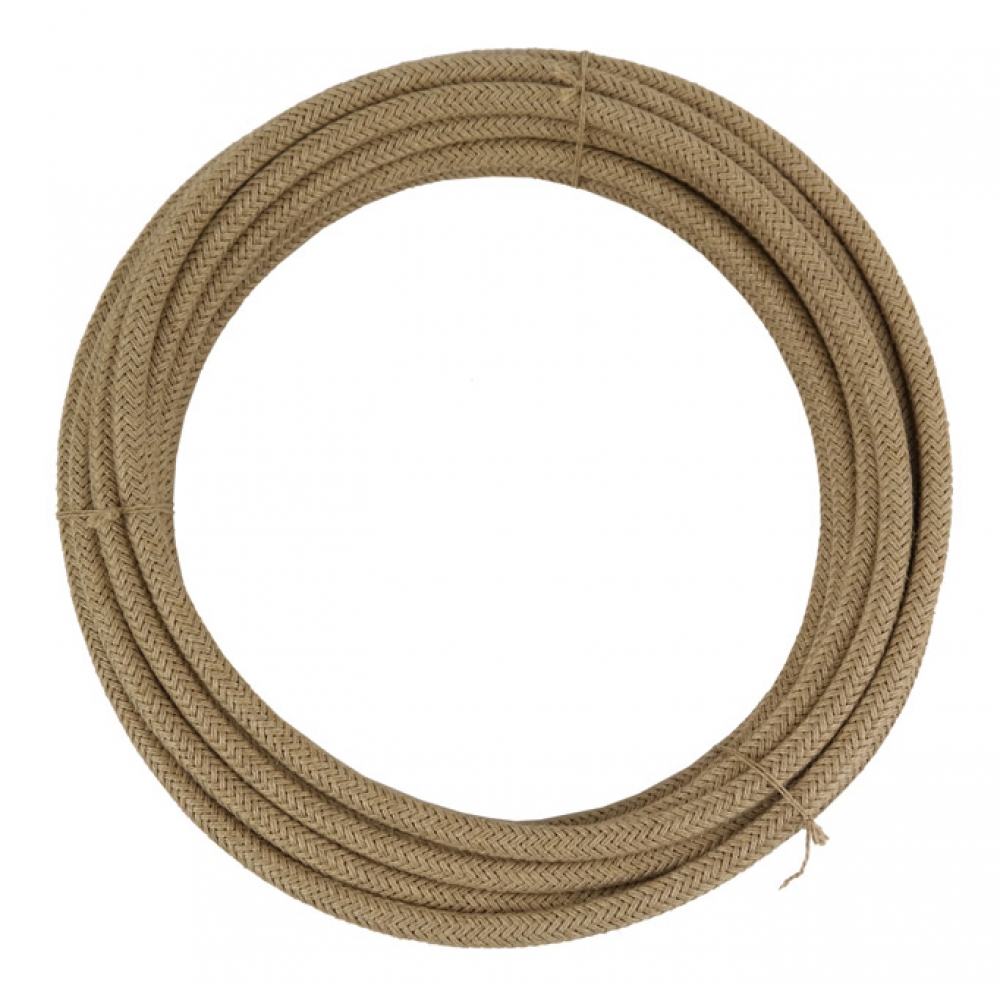 Stromkabel 3x1,5 mm² - Silikonkabel umflochten mit Naturhanf - Länge 5 Meter (G16-400k5)