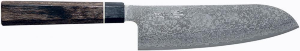 Damastmesser Suncraft SENZO BLACK -  BD-04 - Santokumesser - 16,7 cm Klinge (dSU6801)