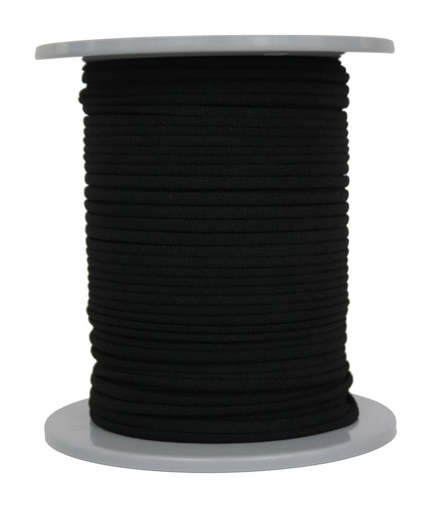 Gummikordel Elastikkordel Gummizug Elastikschnur Ø 3mm - 100 Meter - Fb. schwarz (GU-S-100)