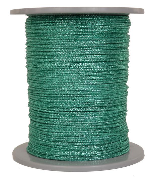 Dekoschnur-Seil-Kordel - 300 Meter - Ø ca.2mm - Fb. grün glitzernd-glänzend (GL-2-300GR)
