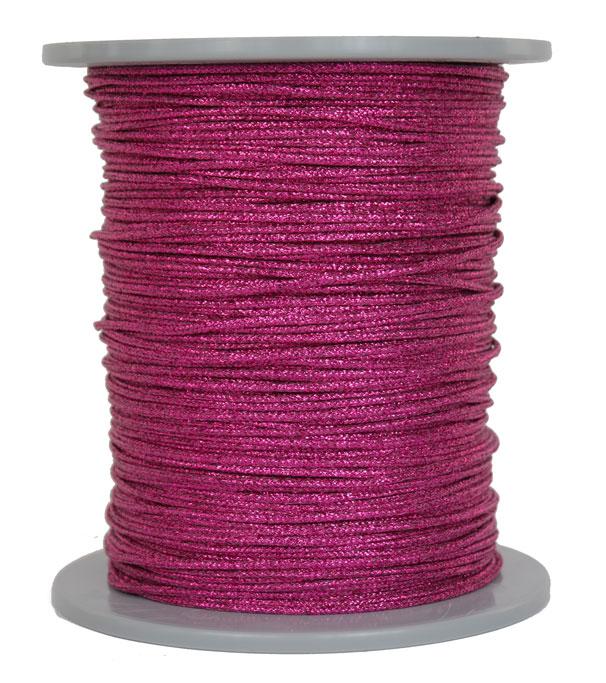 Dekoschnur-Seil-Kordel - 300 Meter - Ø ca.2mm - Fb. fuchsia glitzernd-glänzend (GL-2-300F)