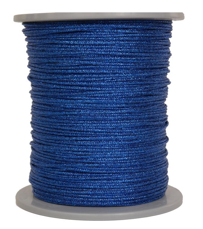 Dekoschnur-Seil-Kordel - 300 Meter - Ø ca.2mm - Fb. blau glitzernd-glänzend (GL-2-300B)