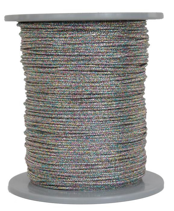 Dekoschnur-Seil-Kordel - 300 Meter - Ø ca.2mm - F. multicolor glitzernd-glänzend (GL-2-300MC)
