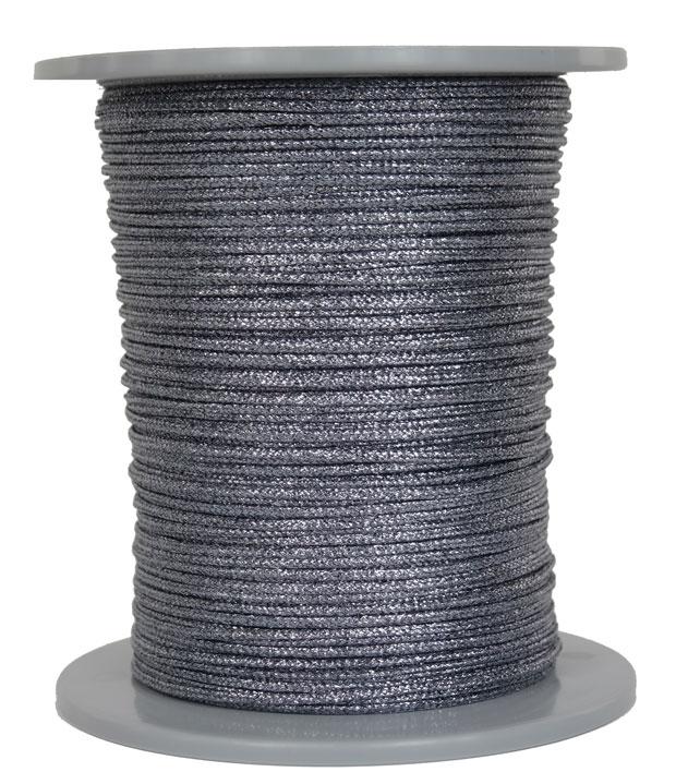 Dekoschnur-Seil-Kordel - 300 Meter - Ø ca.2mm - Fb. platin glitzernd-glänzend (GL-2-300P)