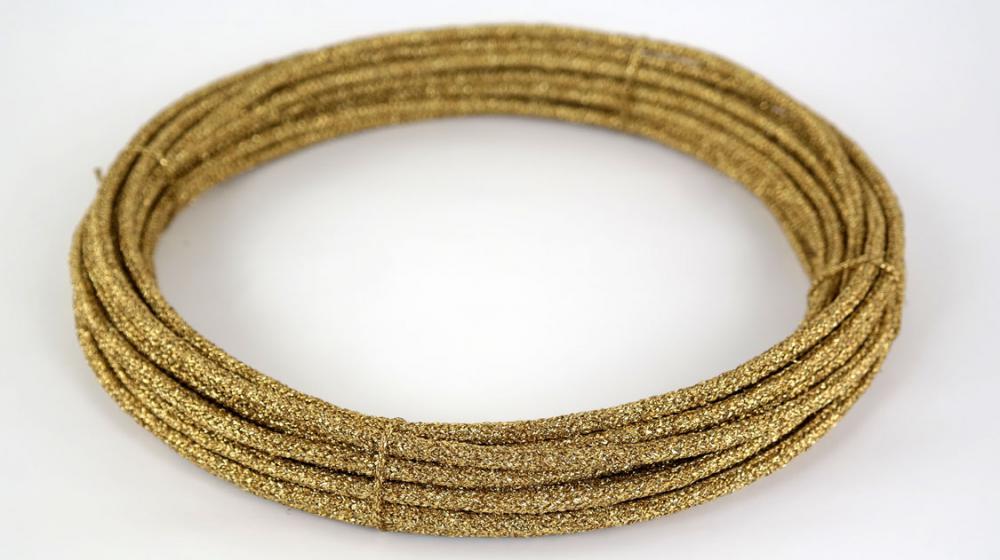 Figurenseil Figurendraht geflochten Fb. gold glänzend - Länge: 10 Meter (Fig-g-10)