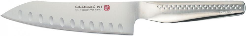 Global NI Kochmesser GNM-03 Gemüsemesser mit Kullenschliff - 16 cm Klinge (GL-2313)