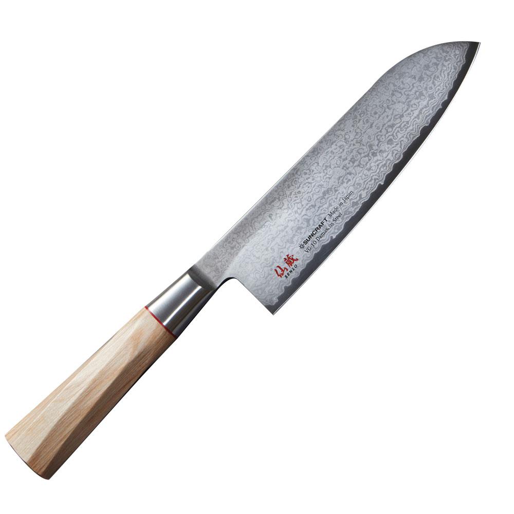 Damastmesser Suncraft Twisted Octagon - TO-04 - Santokumesser 16,7cm Klinge (dSU6733)