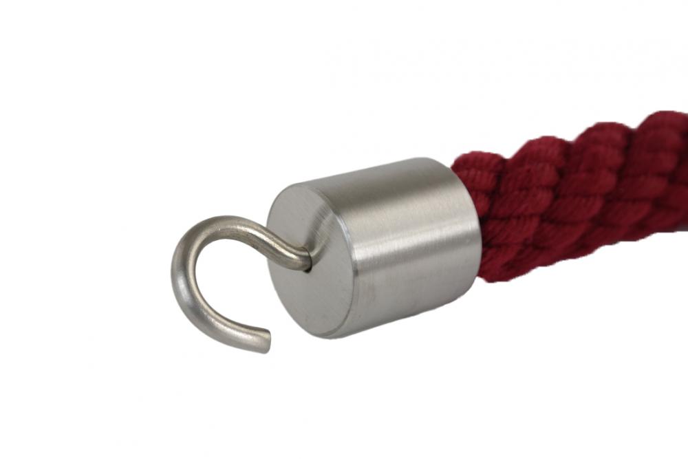 Seilendhalter Nickel matt mit Haken für 30 mm Handlaufseil (a440)