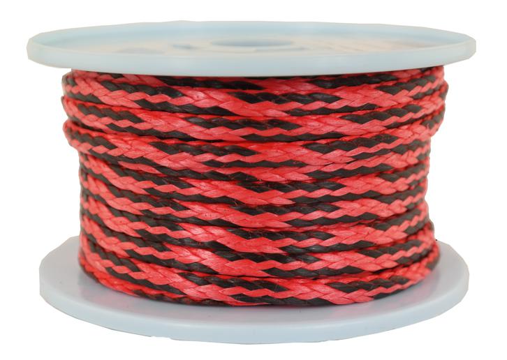 Dyneema Flechtschnur rot-schwarz Durchmesser 5mm - Länge: 20 Meter (dy560-20)
