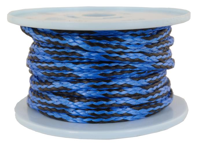Dyneema Flechtschnur blau-schwarz Durchmesser 5mm - Länge: 20 Meter (dy570-20)