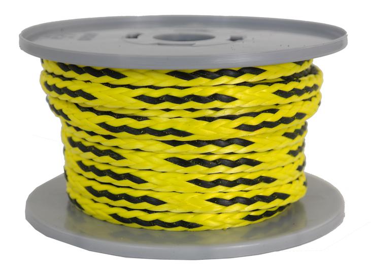 Dyneema-Seil gelb-schwarz Durchmesser 6mm - Länge 10 Meter (dy680)