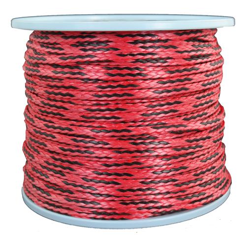 Dyneemaseil Fb. rot-schwarz Durchmesser 5mm - Länge 100 Meter (dy560-100)