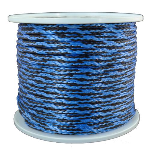 Dyneemaseil Fb. blau-schwarz Durchmesser 5mm - Länge 100 Meter (dy570-100)