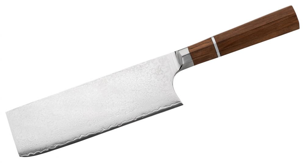 Kochmesser Chai Dao Damast, Walnuss 17,5cm Klinge (d392040)