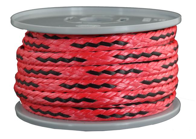 Dyneema Flechtschnur rot-schwarz Durchmesser 8mm - Länge 10 Meter (dy860)