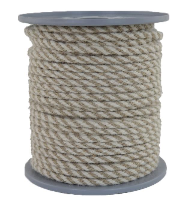 SONDERANGEBOT: Leinenseil / Wollseil Ø ca. 4.5mm - 50 Meter - 8fach geflochten (LW450-50)