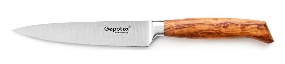 Gepotex ® Schinkenmesser / Universalmesser 15cm Klinge Griff aus Olivenholz (g101216)