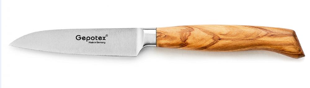 Gepotex ® Gemüsemesser 9cm Klinge Griff aus Olivenholz (g100409)