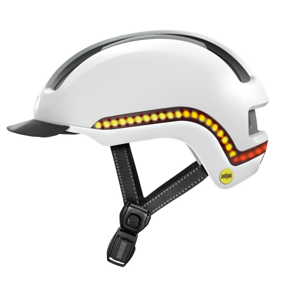 Nutcase LED Helm Via Commute Matte, Blanco Gr.L/XL 59-62cm mit LED-Rundumbeleuchtung (n10001006)