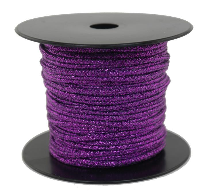Dekoschnur-Seil-Kordel - 50 Meter - Ø ca.2mm - Fb. lila glitzernd-glänzend (GL-2-50L)