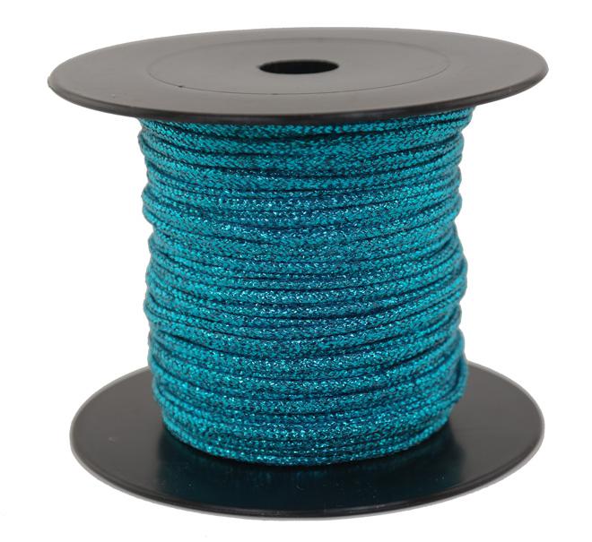 Dekoschnur-Seil-Kordel - 50 Meter - Ø ca.2mm - Fb. austral glitzernd-glänzend (GL-2-50A)