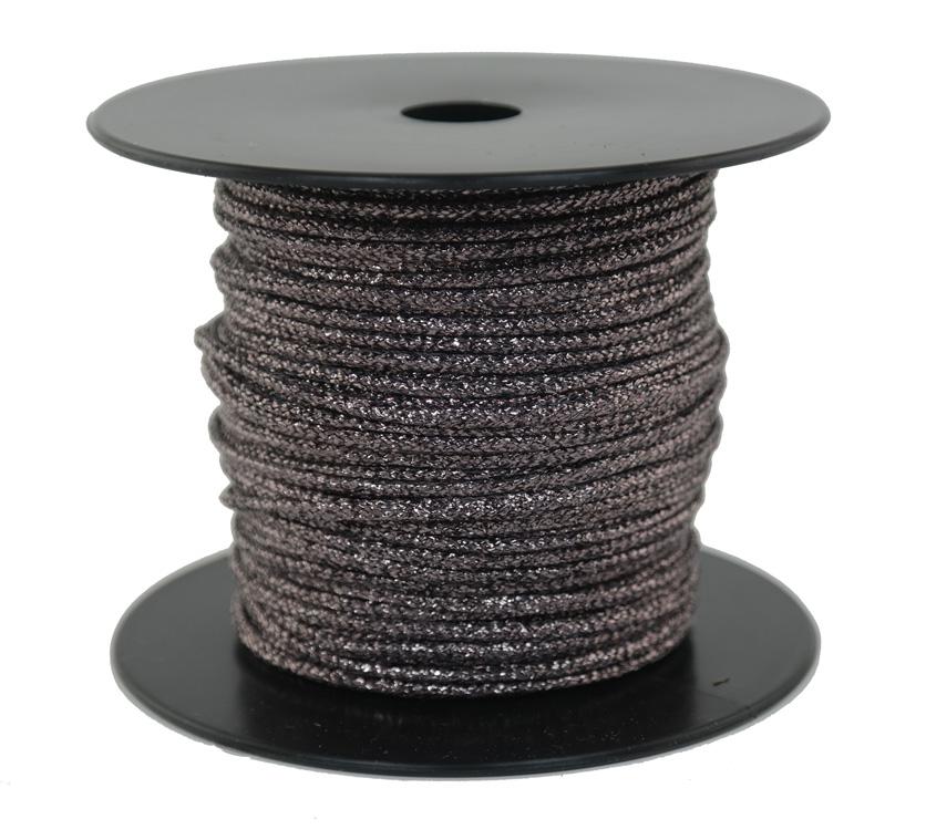 Dekoschnur-Seil-Kordel - 50 Meter - Ø ca.2mm - Fb. zink glitzernd-glänzend (GL-2-50Z)