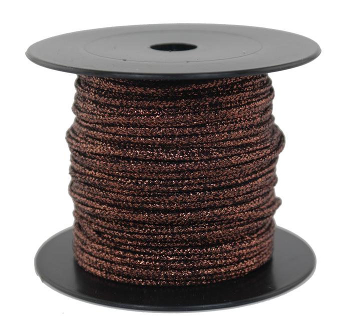 Dekoschnur-Seil-Kordel - 50 Meter - Ø ca.2mm - Fb. bronze/schwarz glitzernd-glänzend (GL-2-50BS)