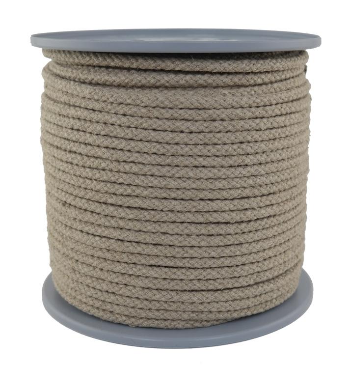 Leinenseil / Flachsseil Ø ca. 7mm - 100 Meter - 8fach geflochten (L700-100-8)