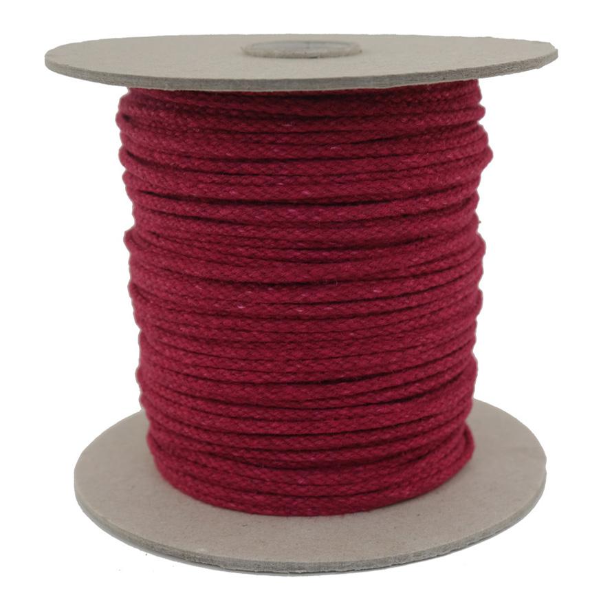 SONDERANGEBOT: Leinenseil / Flachsseil Ø 3mm - 100 Meter - 8fach geflochten F. bordeaux (L300-100bd)