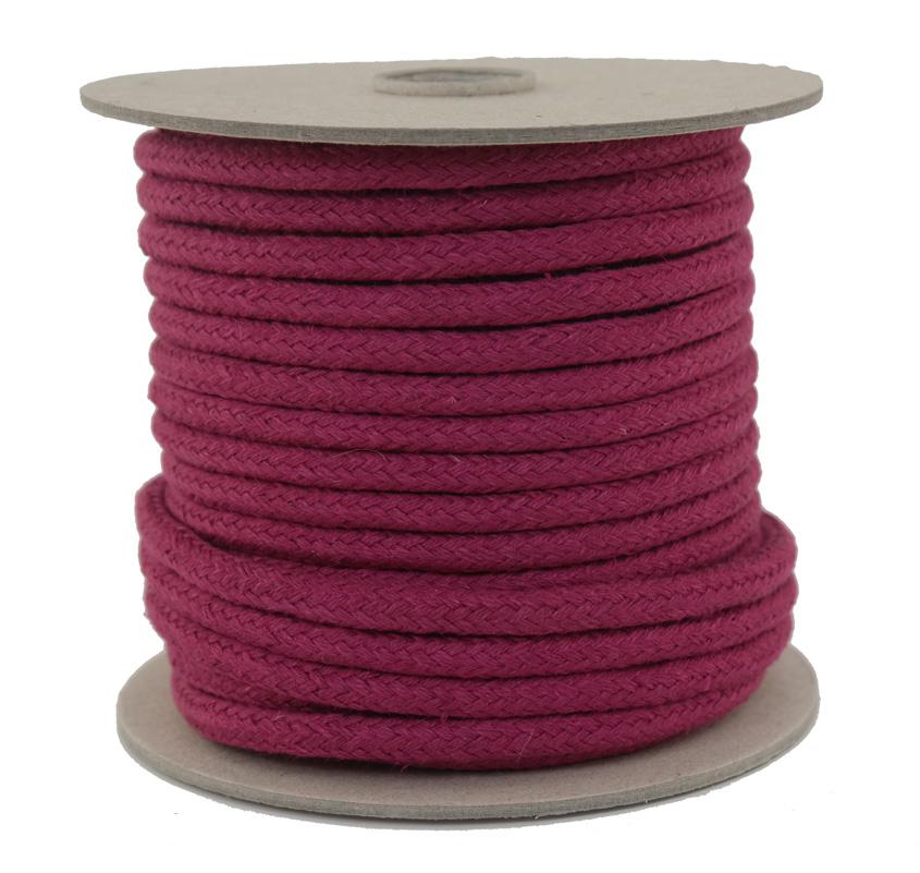 SONDERANGEBOT: Leinenseil / Flachsseil Ø 7mm - 25 Meter - 16fach geflochten Fb. bordeaux (L700-25bd)