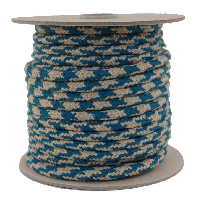SONDERANGEBOT: Leinenseil / Flachsseil Ø 7mm - 22 Meter - 16fach geflochten 2-farbig (L700-22ptn)