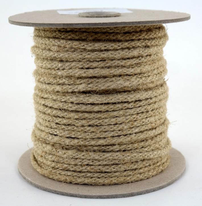 SONDERANGEBOT: Hanfseil - 100 % Naturhanf Dekoseil Ø 5mm - 50 Meter - 8fach geflochten (H-50-8)