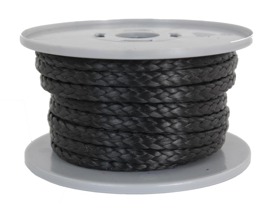SONDERANGEBOT: Dyneema-Seil Fb. schwarz Ø 6mm - Länge 9 Meter - 4.300 daN (dy650-9)