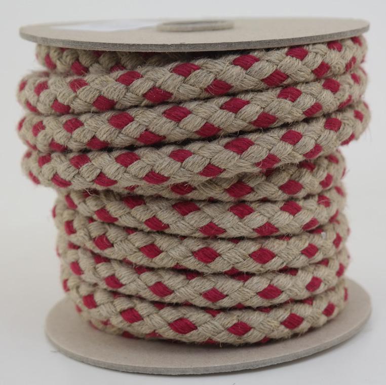 SONDERANGEBOT: Leinenseil / Flachsseil Ø 13mm - 8 Meter - 16fach geflochten 2-farbig (L1300-8rn)