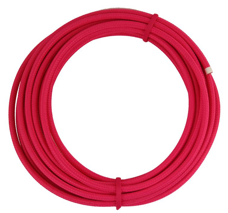 SONDERANGEBOT: 3 Meter Stromkabel 3x1,5 mm² - umflochten mit Polyester Fb. pink (G16P-3)