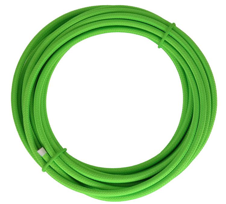 SONDERANGEBOT: 3 Meter Stromkabel 3x1,5 mm² - umflochten mit Polyester Fb. grün (G16GR-3)