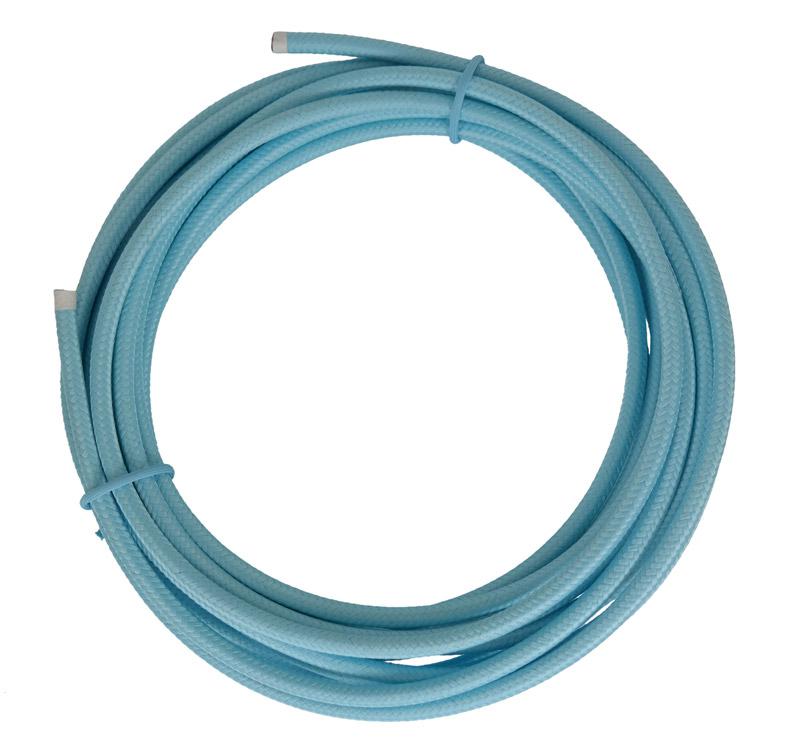 SONDERANGEBOT: 4,6 Meter Stromkabel 3x1,5 mm² - umflochten mit Polyester Fb. hellblau (G16B-4.6)