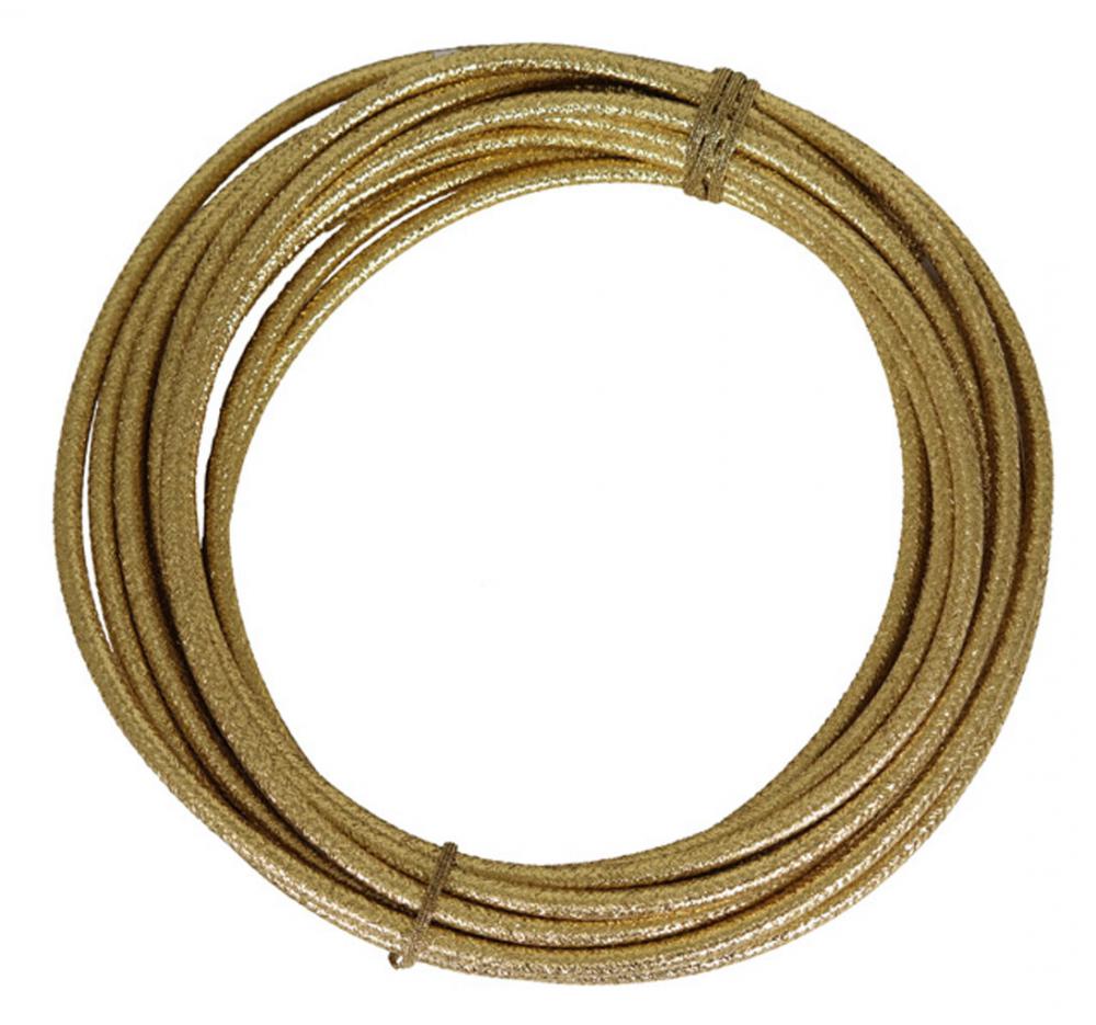 SONDERANGEBOT: 4,3 Meter Stromkabel 3x1,5 mm² - umflochte Fb. gold (G16GO-4.3)